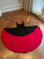 Black and Red High-Low Party Dress, Square Neck A-Line Short Prom Dress Homecoming Dress