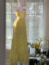 A-line Yellow Chiffon Beaded Low Back Prom Dress, Yellow Sweetheart Straps Long Party Dress