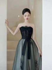A-line Sweetheart Long Party Dress Tulle Party Dress, A-line Evening Dress