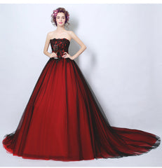 Black and Red Gorgeous Scoop Ball Gown Sweet 16 Dresses, Party Dress 2022