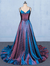 A-line V-neckline Straps Floor Length Wedding Party Dress, Simple Long Formal Dress Prom Dress