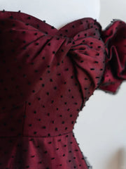 A-line Tulle Off Shoulder Black and Red Prom Dress, Black and Red Gown