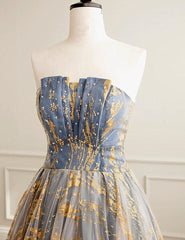 Beautiful A-line Gradient Tulle Long Party Dress, Floor Length Prom Dress