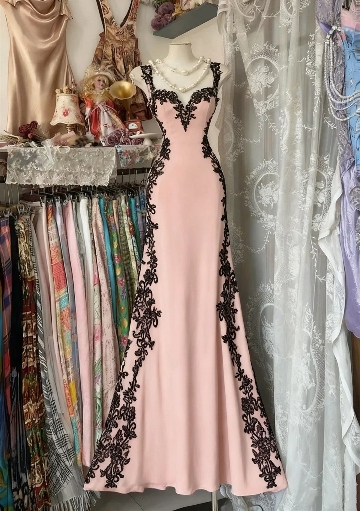 Beautiful Spandex with Lace Straps Long Formal Dress, Sweetheart Prom Dress Evening Dress