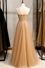Beautiful Tulle Beaded Sweetheart Party Dress, A-line Tulle Floor Length Prom Dress