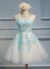 Adorable  White Tulle Sweetheart Tulle Party Dress , Homecoming Dress , Lovely Party Dress