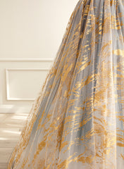 Beautiful A-line Gradient Tulle Long Party Dress, Floor Length Prom Dress
